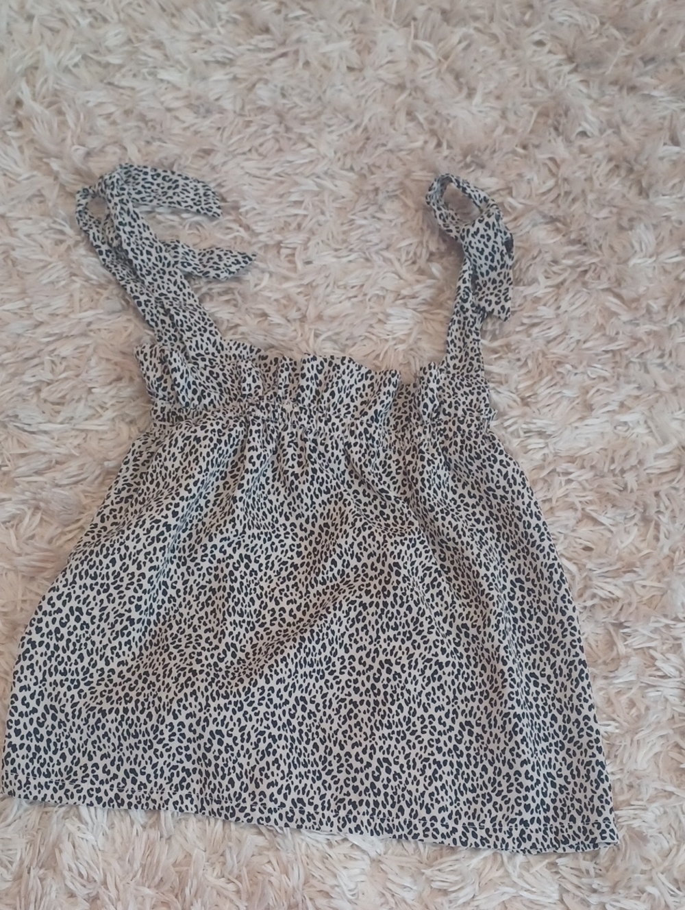 Girls' Black & White Leopard Print Tank Top